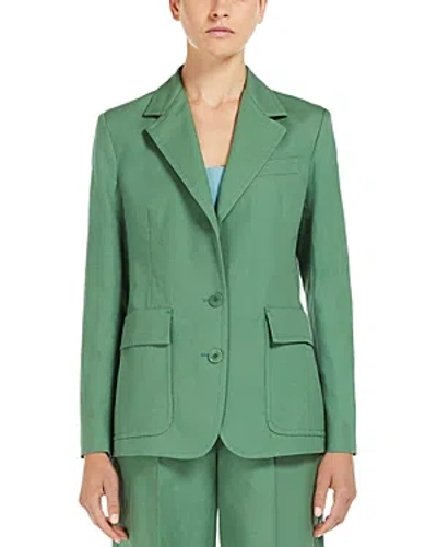 Weekend Max Mara Nalut Linen Two Button Blazer In Water