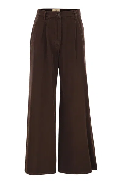 Weekend Max Mara Nanda - Cotton Bull Trousers In Brown