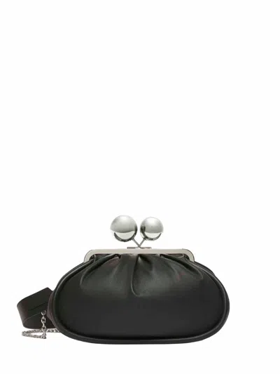 Weekend Max Mara Nappa Leather Clutch In Black