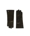 Weekend Max Mara Lambskin Leather Gloves In Black