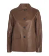 Weekend Max Mara Kaya Leather Jacket In Brown