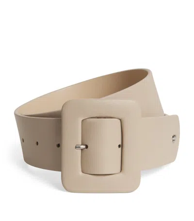 Weekend Max Mara Nappa Leather Tonal Belt In Beige