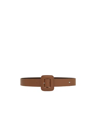 Weekend Max Mara Nappa Sheepskin Belt In Brown