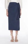 Weekend Max Mara Narsete Faux Wrap Skirt In Navy