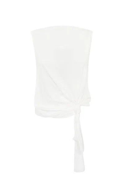 Weekend Max Mara Nation Top In Jersey In Off White