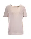 Weekend Max Mara Natural Solid Round Neck T-shirt In Multi