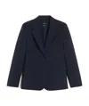 Weekend Max Mara Natural Stretch Wool Blazer In Blue