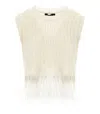 Weekend Max Mara Navetta White Fringed Top In White