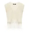 Weekend Max Mara Navetta White Fringed Top In White