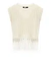 Weekend Max Mara Navetta White Fringed Top
