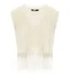 Weekend Max Mara Navetta White Fringed Top
