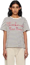 Weekend Max Mara Navy & Off-white Olga T-shirt In Blue