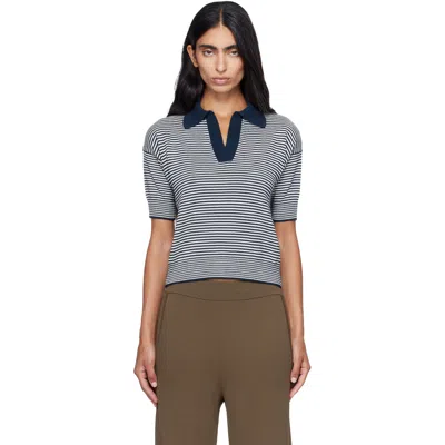 Weekend Max Mara Navy & White Albero Polo In Blue