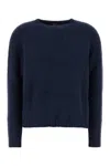 Weekend Max Mara Oversize Crew Neck Alpaca Blend Sweater In Blue