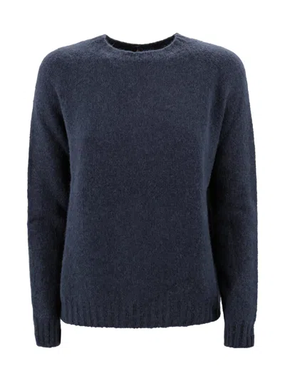 Weekend Max Mara Navy Blue Alpaca Blend Oversize Ghiacci Sweater