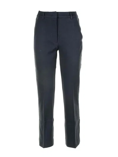 Weekend Max Mara Navy Blue Cotton Trousers