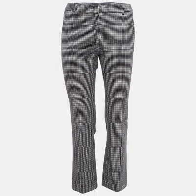 Pre-owned Weekend Max Mara Navy Blue Patterned Cotton Trousers S