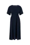 Weekend Max Mara Stretch Nylon Blend Jordan Dress With Belted Waist In Blue