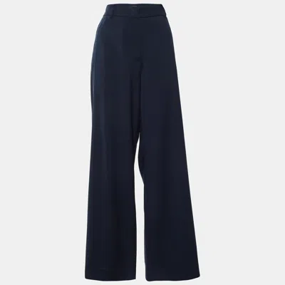 Pre-owned Weekend Max Mara Navy Blue Wool Trousers Xl