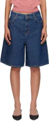 Weekend Max Mara Navy Donnola Denim Shorts In Blue