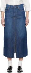 Weekend Max Mara Gelada Denim Midi Skirt In 7 Navy