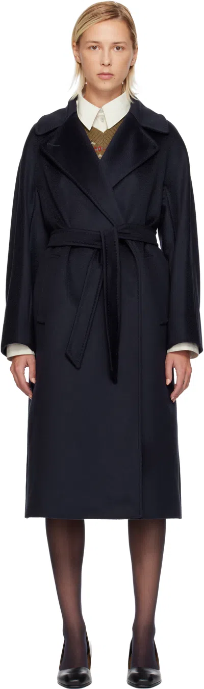 Weekend Max Mara Navy Resina Coat In Black