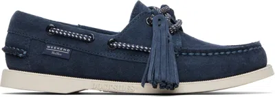 Weekend Max Mara Navy Sebago Edition Dockside Boat Shoes In Blue