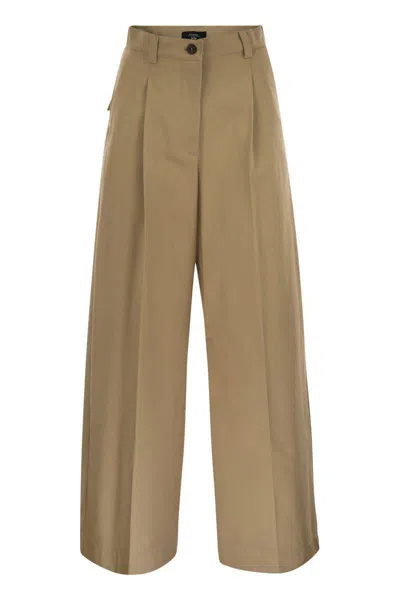 Weekend Max Mara Nebbie Wide-leg Trousers In Beige