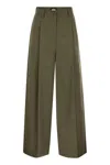 Weekend Max Mara Recco Belted Cotton Canvas Wide Pants In Brown