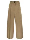 Weekend Max Mara Nebbie Wide-leg Trousers In Beige