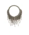 Weekend Max Mara Necklace Adorned With Cascading Beads In Metallic