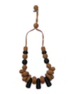 Weekend Max Mara Soraia Woven-beaded Necklace In Brown
