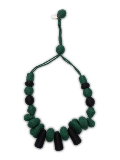 Weekend Max Mara Soraia Rope-detail Beaded Necklace In Green