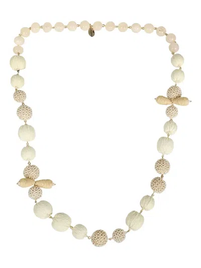 Weekend Max Mara Necklace With Decorative Stones In Neutral