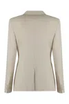 Weekend Max Mara Nervoso Double-breasted Wool Blazer In Beige