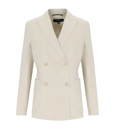 Weekend Max Mara Nervoso Sabbia Double-breasted Blazer In White