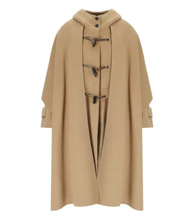 Weekend Max Mara Nico Camel Hooded Coat In Beige