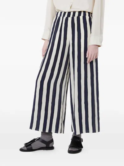 Weekend Max Mara Nirvana Striped-pattern Trousers In Black