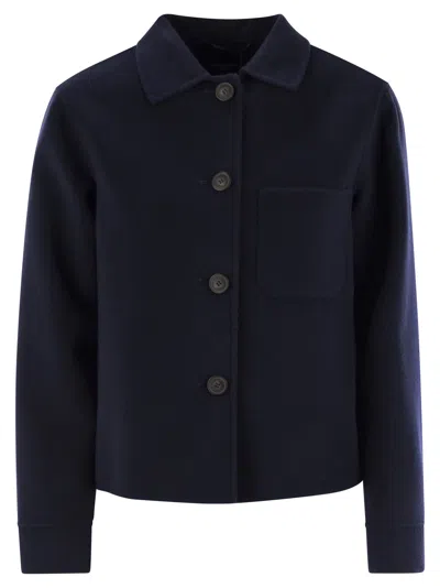 Weekend Max Mara Nordica Shirt Jacket In Wool In Blue