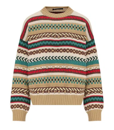 Weekend Max Mara Novara Beige Crewneck Sweater In Brown