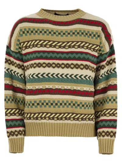 Weekend Max Mara Novara Striped Knit Jumper In Green