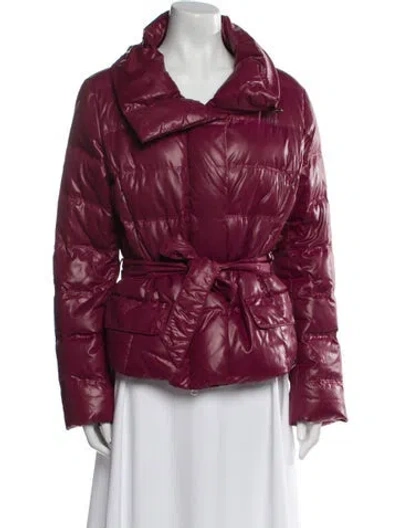 Pre-owned Weekend Max Mara Nylon Down Coat In Burgundy