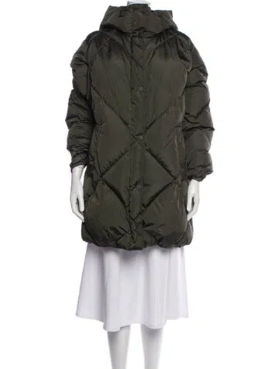 Pre-owned Weekend Max Mara Nylon Down Coat In Green