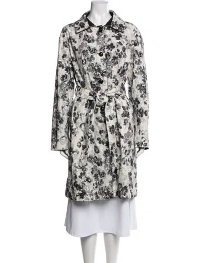 Pre-owned Weekend Max Mara Nylon Floral Print Coat In Gray