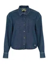 Weekend Max Mara Obbia Cotton Denim Shirt In Blue