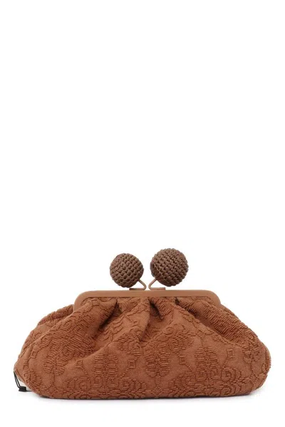 Weekend Max Mara Oblare Chained Clutch Bag In Brown