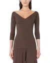 Weekend Max Mara Oceano V Neck Sweater In Brown