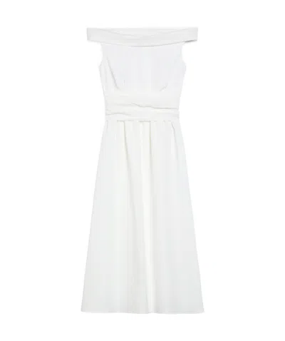Weekend Max Mara Off Shoulder Dress In White