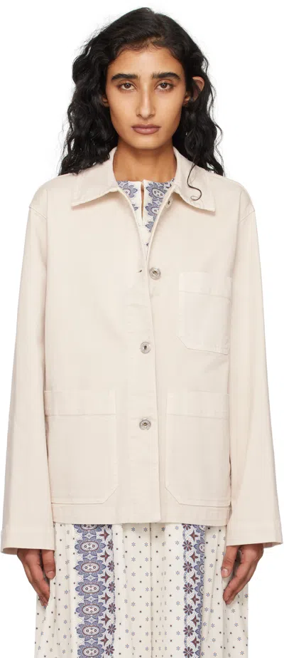 Weekend Max Mara Off-white Classe Denim Jacket In Neutral