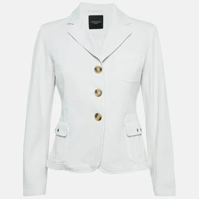Pre-owned Weekend Max Mara Off White Gabardine Button Front Jacket M